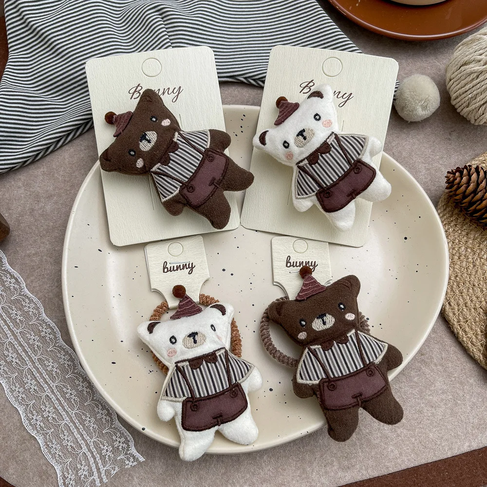 

Children's Hairpins Cute Cartoon Bear Hair Clip Barrettes Bangs Side Clip Hairpin Elastic Hair Band Rubber Band Hair Accessories