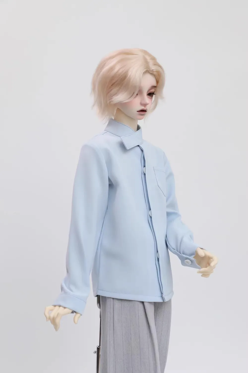 1/3 1/4 Scale Hidden Button Stand Collar Shirt Wide Legged Suit Pants Model for ID75 Dragon Soul 73 POPO68 SD10 MSD CD DIY view 3