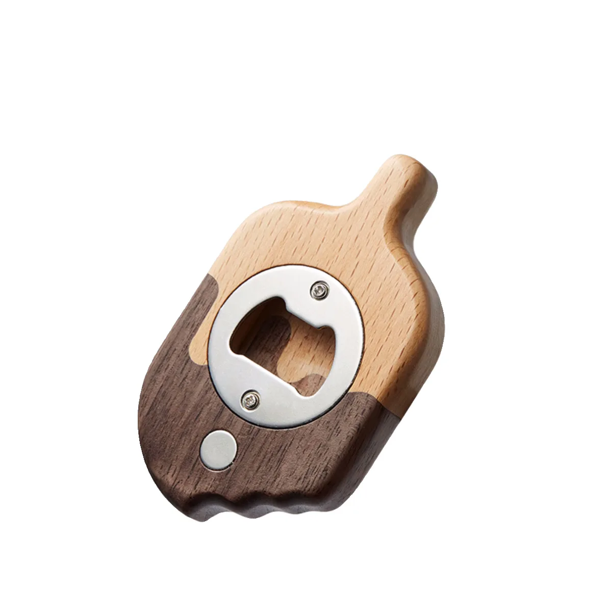 

Black walnut solid wood refrigerator sticker bottle opener, beverage beer creative ice cream bottle opener, high-end lid opener
