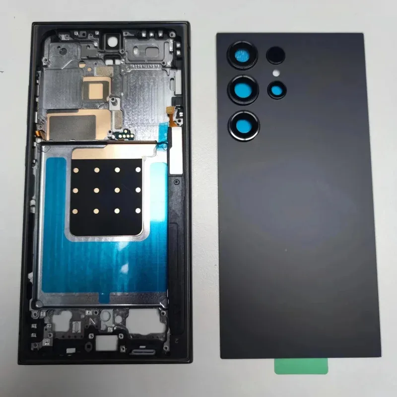لهاتف سامسونج جالاكسي S24 الترا الإطار الأوسط + غطاء خلفي زجاجي مع أجزاء إصلاح عدسة الكاميرا #1