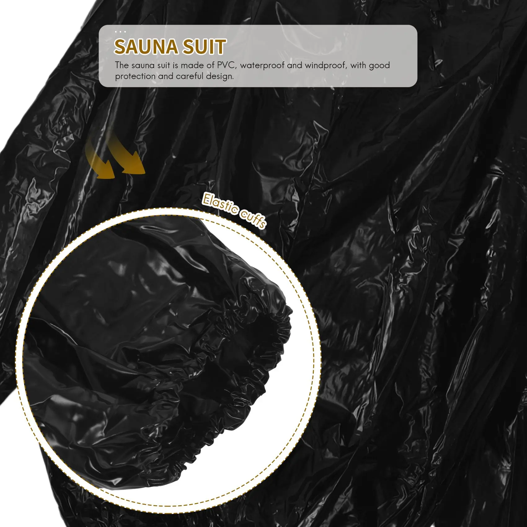 Traje de sauna para el sudor para pérdida de peso y fitness de alta resistencia, gimnasio de ejercicio, antidesgarro, negro L