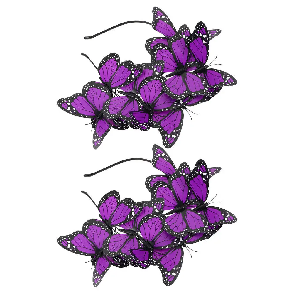

2Pcs Butterfly Headband Stylish Women's Hair Accessory Fancy Headwear for Parties Festivals Photo Props Daily Wear Comfortable