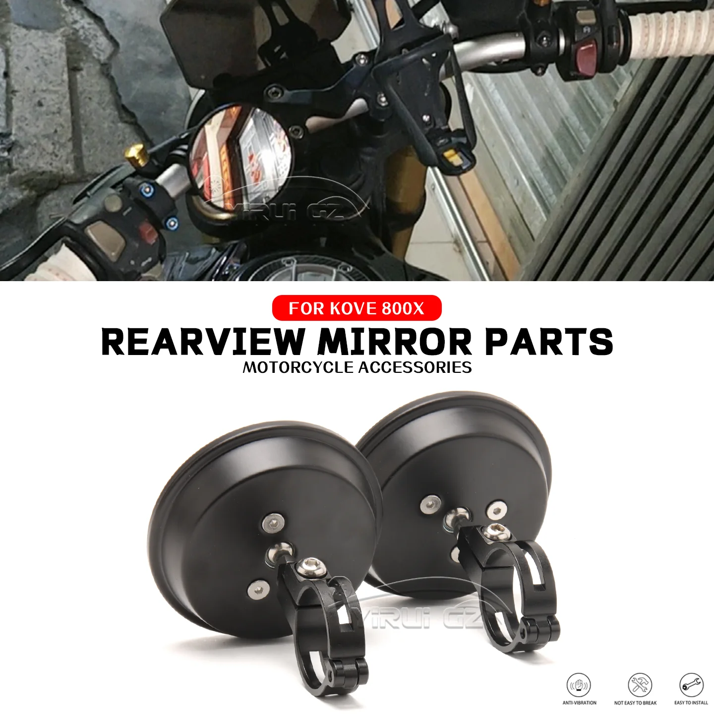 

Мотоциклетный вспомогательный ретровизор Espelho для KOVE 800X Convexo Espelhos de grande angularpara зеркало заднего вида 800X 800X