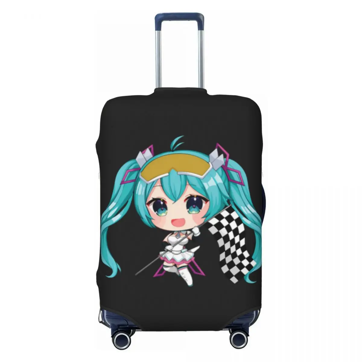 カスタム初音ミク-vocaloid-ロックアニメ荷物カバーファッションスーツケースプロテクターカバー-18-32-インチに適しています