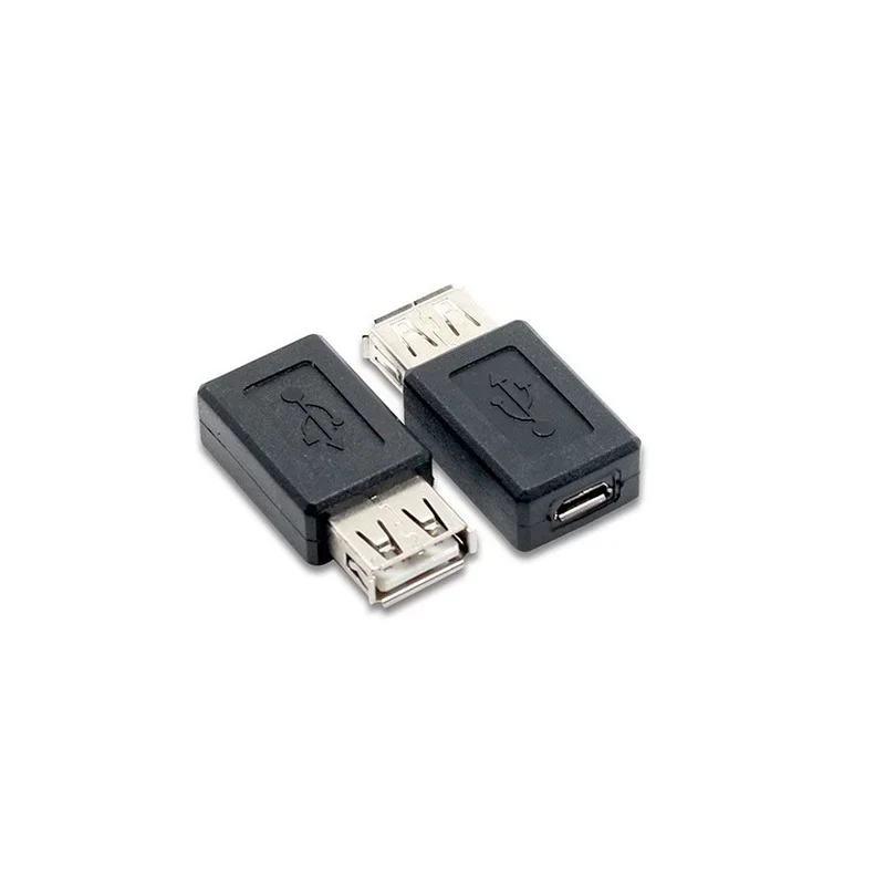 Novo preto usb 2.0 tipo a fêmea para micro usb b fêmea adaptador conversor de tomada usb 2.0 para micro conector usb