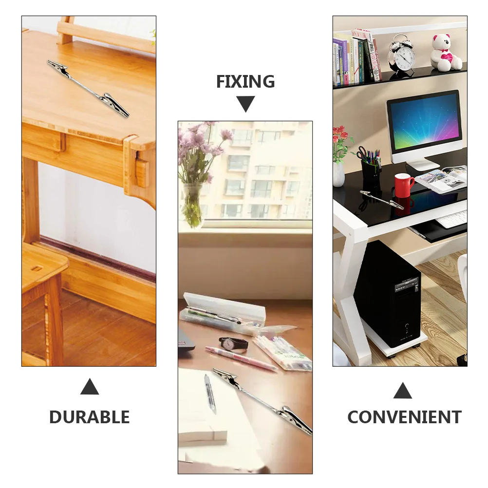 12Pcs Metal Two Headed Alligator Clips Wire Rope Memo Holders Note Clamps Creative Postcard Picture Fasteners DIY