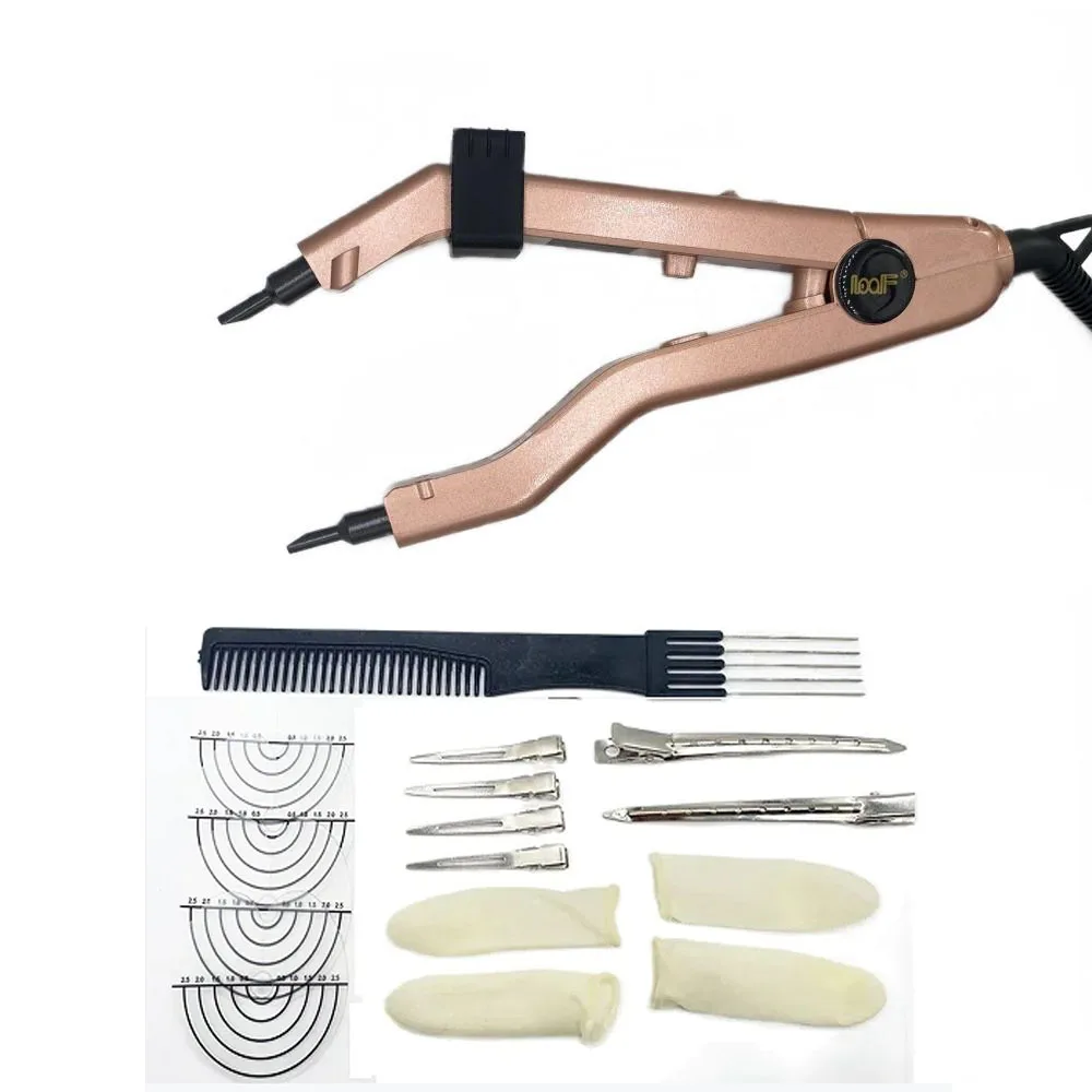 4 colors Adjustable Temperature 220℃ Smart Mini Heating Tip Hair Extension Iron, Fusion Hair Extension Iron Keratin Bonding Tool