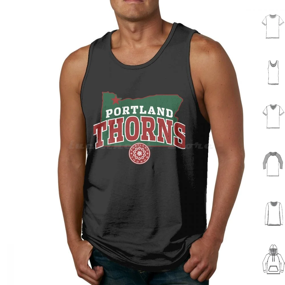 Portland thorns merch CLASSIC TANK Tops Print cotton Portland thorns หลากสีน่ารักสัตว์สายรุ้ง Flowers Life