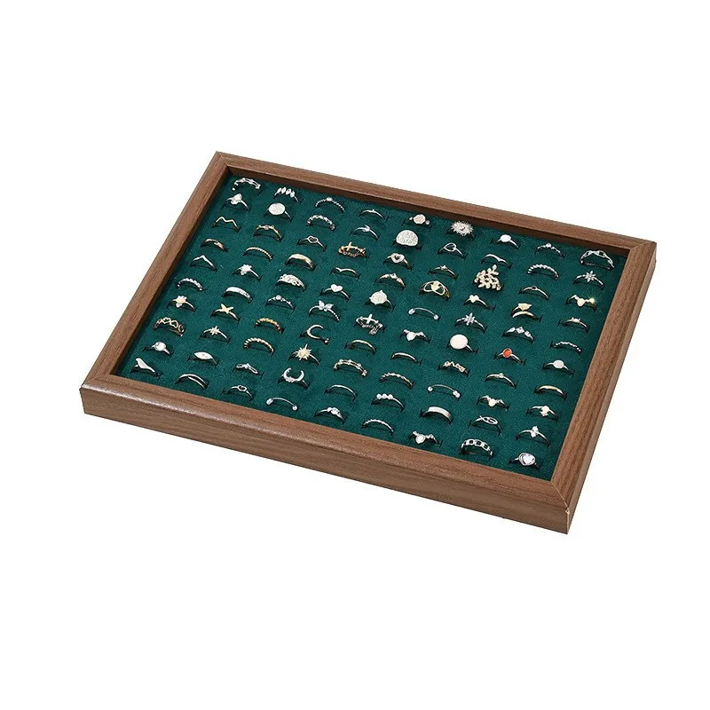 

90 сеток, коробка для демонстрации колец, большая емкость, картонные органайзеры с деревянным узором, лотки, коробки для женщин, свадебные украшения, коробка для колец, бродяга