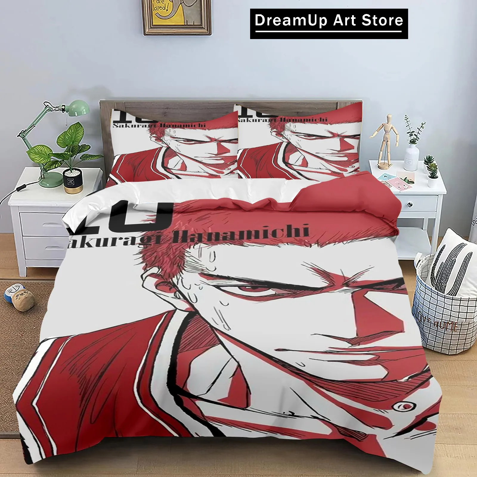 3D Print Anime Slam Dunk Basketball Bedding Set Boys Girls Twin Queen King Size Duvet Cover Pillowcase Bed boys Adult Bedroom