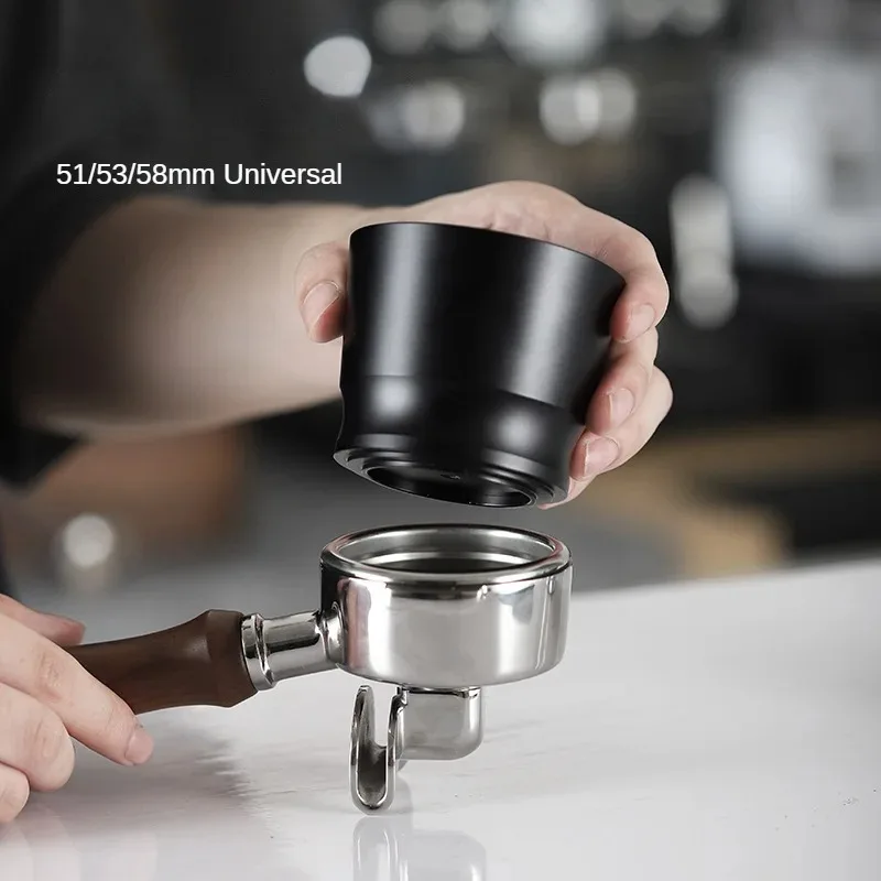 HG43 51/53/58mm Coffee TamperCoffee Dosing Ring Aluminum Alloy Intelligent Powder Feeder Grinder Brewing Bowl Cup Barista Tool