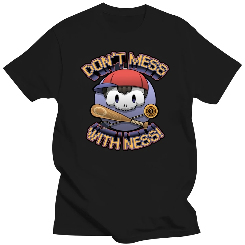 Dont Mess With Ness 2018 3D Cartoon T Shirt Men Skull Printed T-shirt Baseball Lover Boys Tops Tees Funny Designer