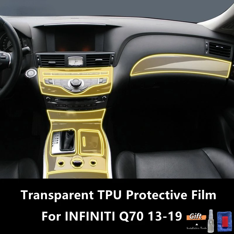 

For INFINITI Q70 13-19 Car Interior Center Console Transparent TPU Protective Film Anti-scratch Repair Film Accessories Refit