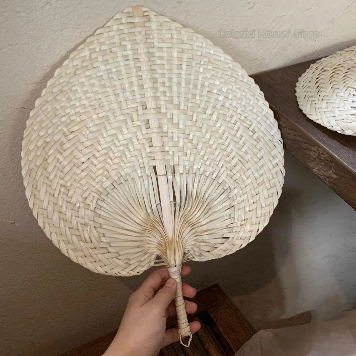 1PC Banana Fan Old-fashioned Household Hand-woven Cattail Fan Summer Antique Large Cattail Fan Portable PhotoProp