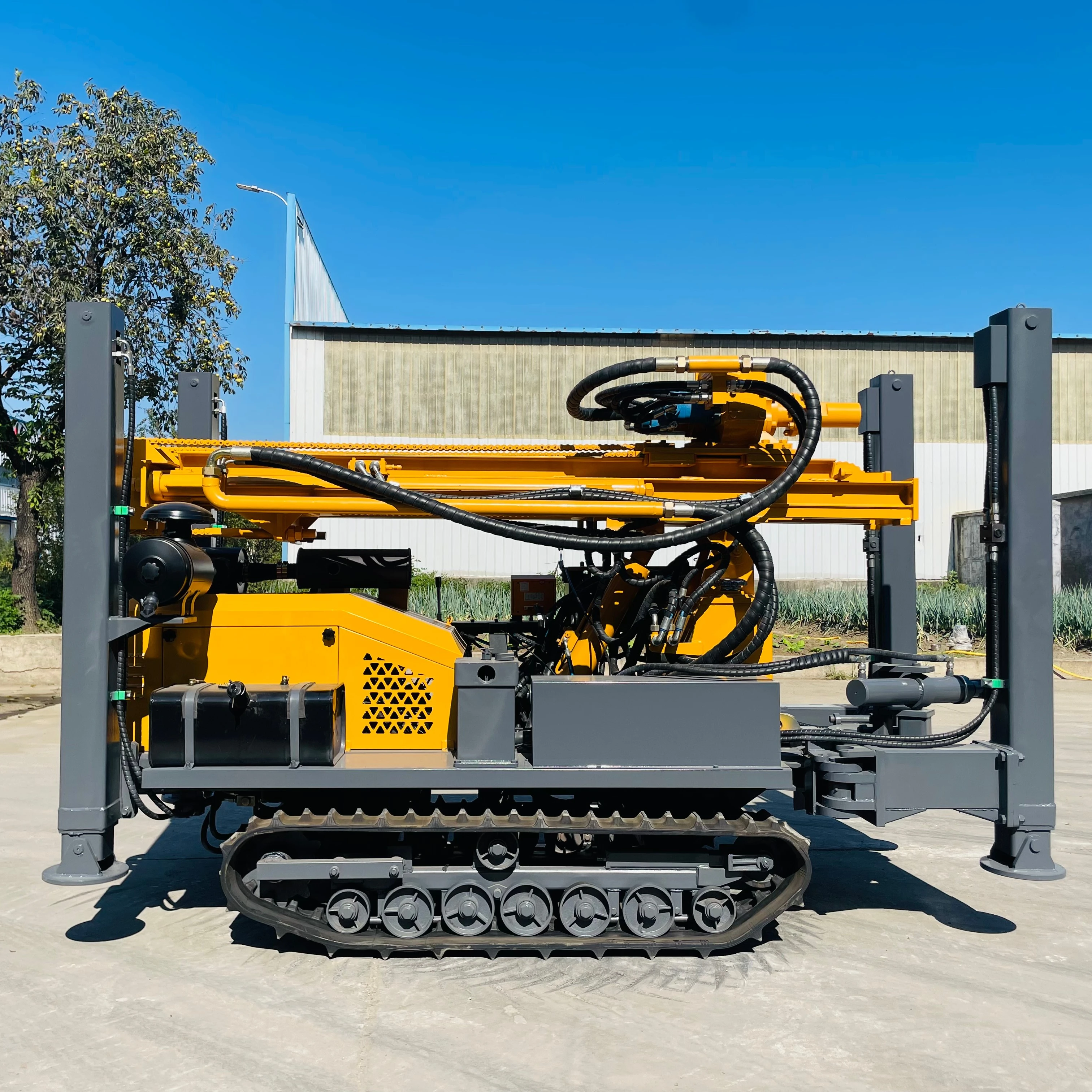 Crawler Water Air Dual Purpose Drill 100m Portable Core Drilling Rig Borehole Water Well Machine Hydraulic Top Drive