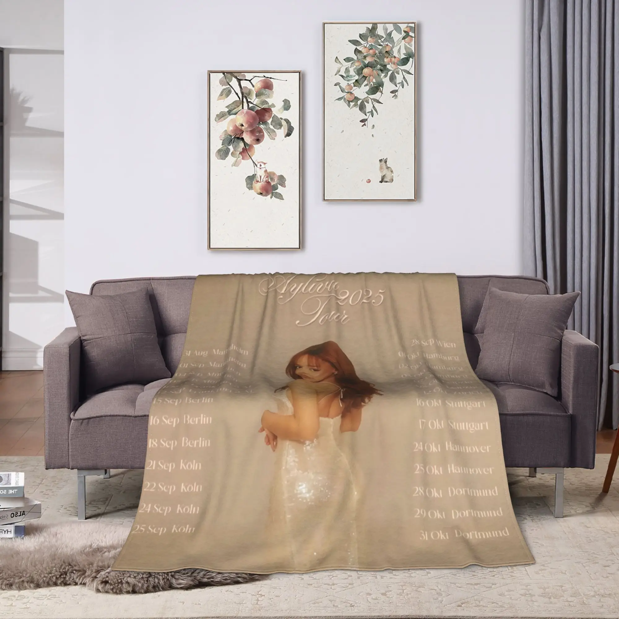 Ayliva Singer Tour 2025 Warm Soft Blanket  Girls Boys Plush Bedding Throws Print Couch Chair Flannel Bedspread Sofa Bed Cover