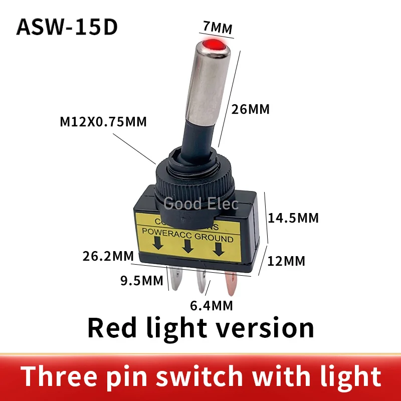 4PCS 12V 20A Car Auto  LED Light Toggle Rocker Switch 3Pin SPST ON/OFF Sales for vehicles, boats