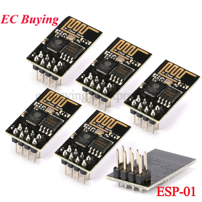 5pcs/1pc Mini ESP-01 ESP8266 ESP01 Serial WIFI Wireless Module Transceiver Board PCB