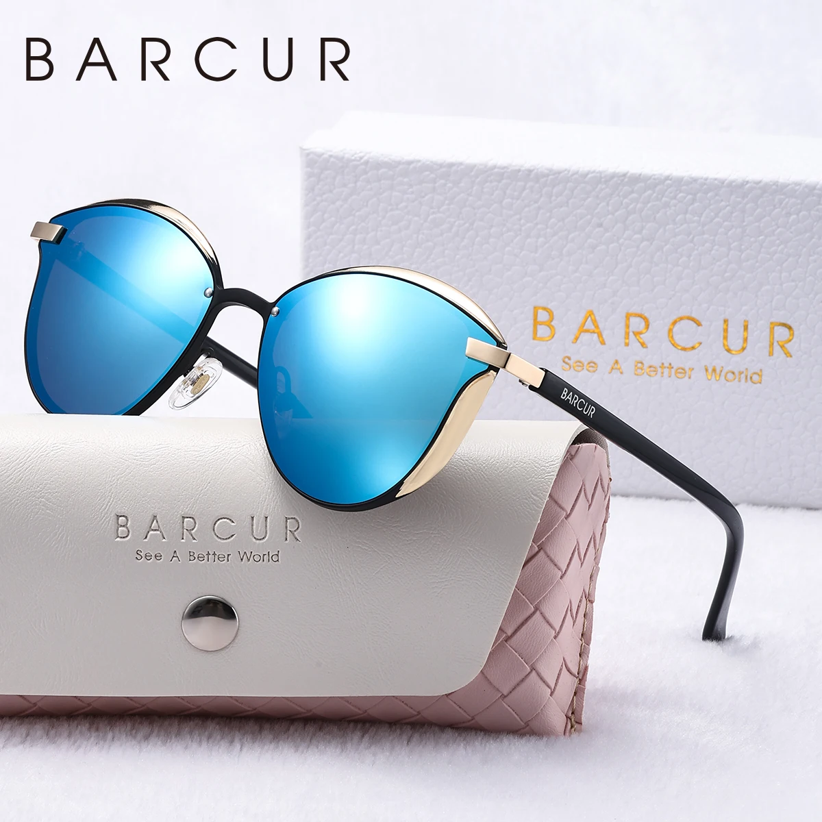 BARCUR Exquisite Sonnenbrille im Urlaubsstil, Katzenaugenrahmen, UV-beständige Modeaccessoires, perfekte Geschenke – Detail 8