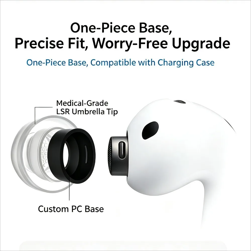 AZLA SednaEarfit Max do AirPods Pro 3 Premium LSR Wkładki douszne Silikonowe nakładki na słuchawki Bezprzewodowe etui na słuchawki Akcesoria — zdjęcie produktu 2