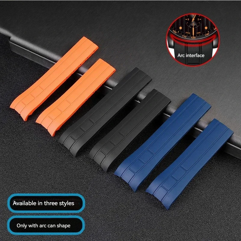22mm 23mm Curved end watchband For Mido M005430A M005614A Waterproof rubber watchband for Citizen blue angel silicone strap