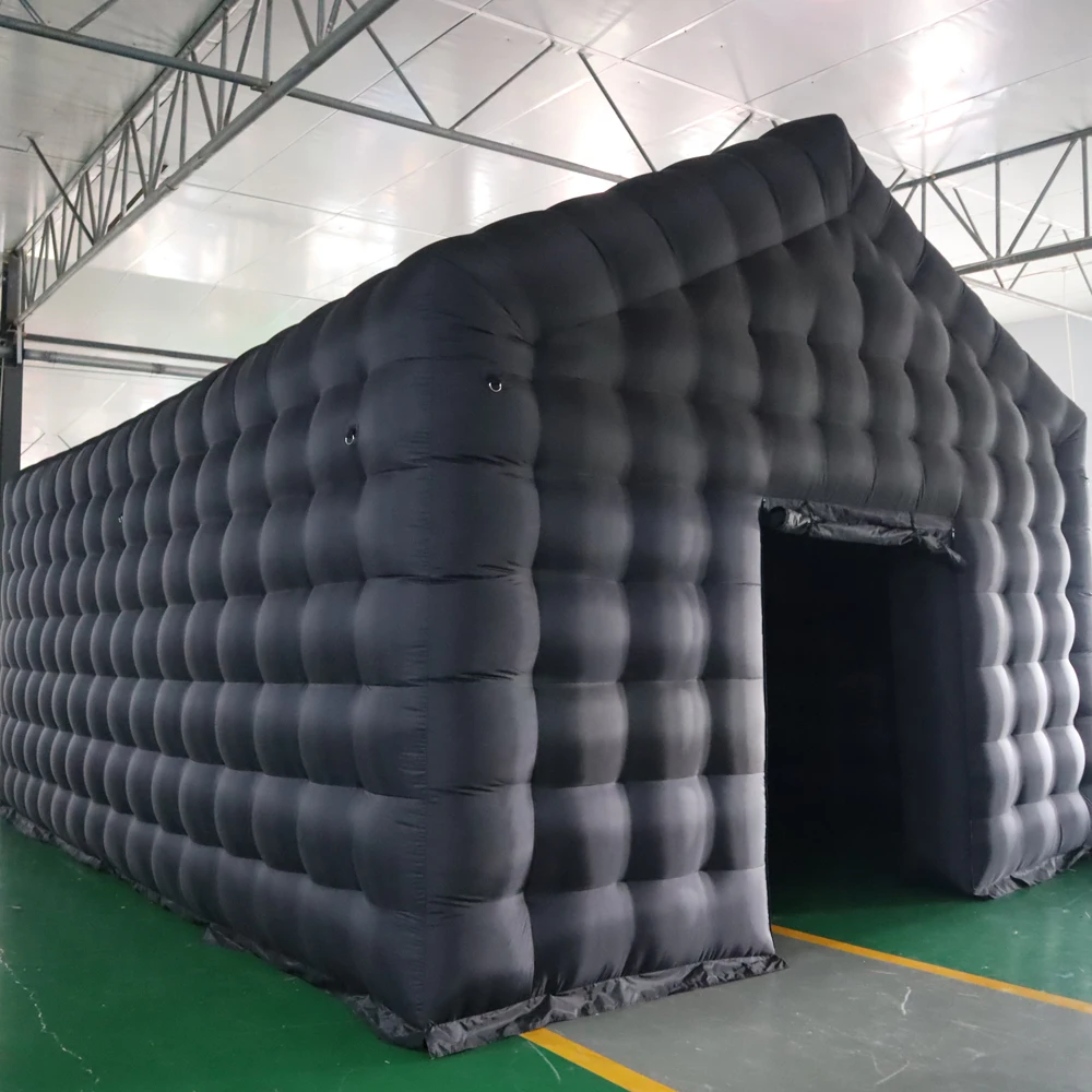 

wholesale Oxford Black Party Inflatable Nightclub Tent With Lights Hole Big Inflatable Cube Night Club Booth For Disco Wedding