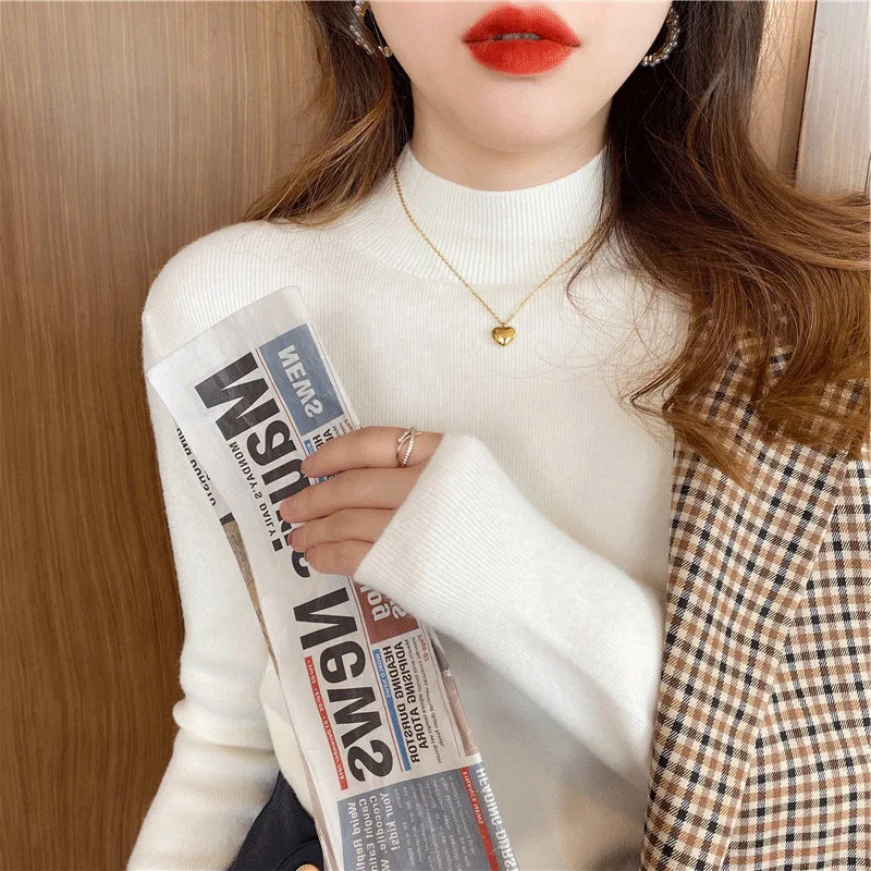 

Basic Turtleneck Women Sweaters Autumn Winter Tops Slim Women Pullover Knitted Sweater Jumper Soft Warm Pull