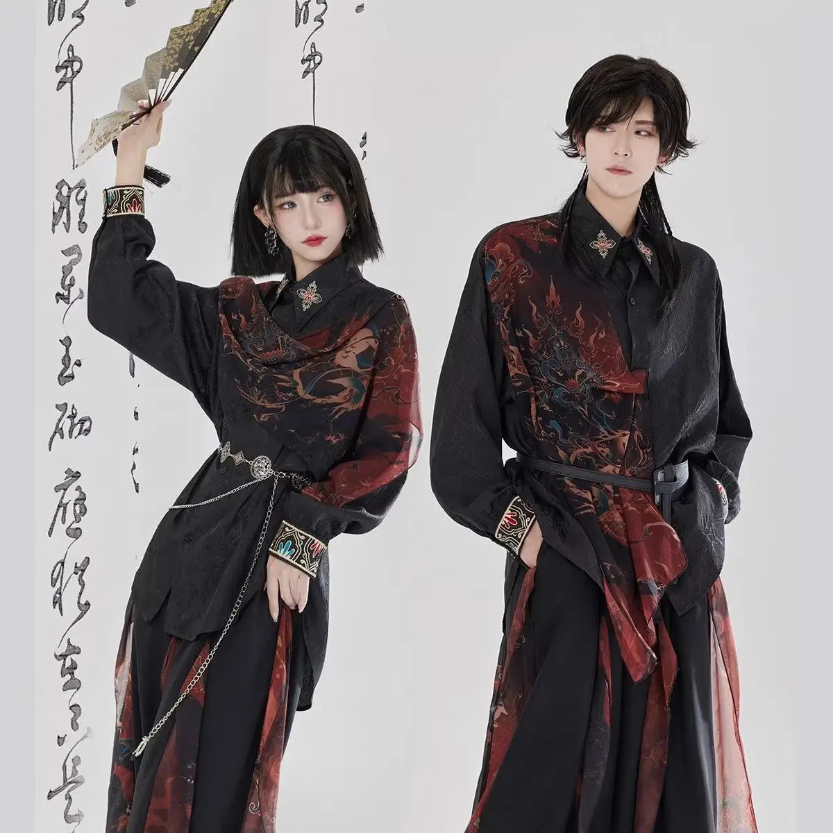 TGCF Новая китайская улучшенная рубашка в национальном стиле для мужчин и женщин, рубашка для боевых искусств, широкие брюки, трендовое платье ханьфу в древнем стиле кунг-фу