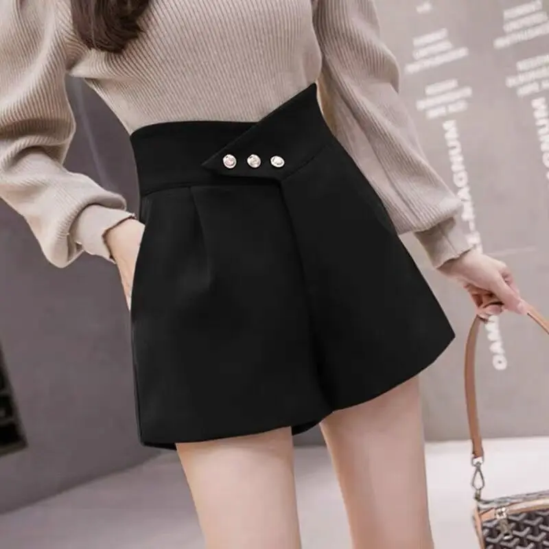 Faion ハイウエスト A ライン オートスカートスーツ女性のルーズカジュアルワイドレッグブーツパンツ春秋の新作スリム効果