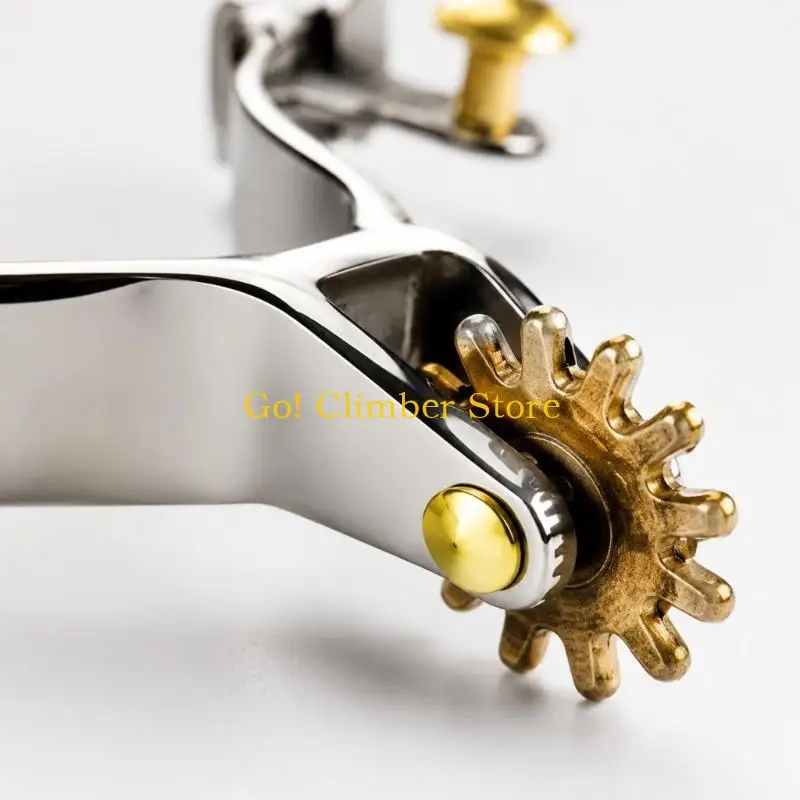 Q84C Traditional Western Boot Rowel Pair, 1 Pair with Stainless Steel Bodies, Star-Shaped and Posts for Two-Band Boot