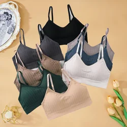 Bralette sin costuras para mujer, sujetador Sexy sin costuras, Tops acolchados para dormir, Top de tubo deportivo en forma de U, ropa interior corta transpirable