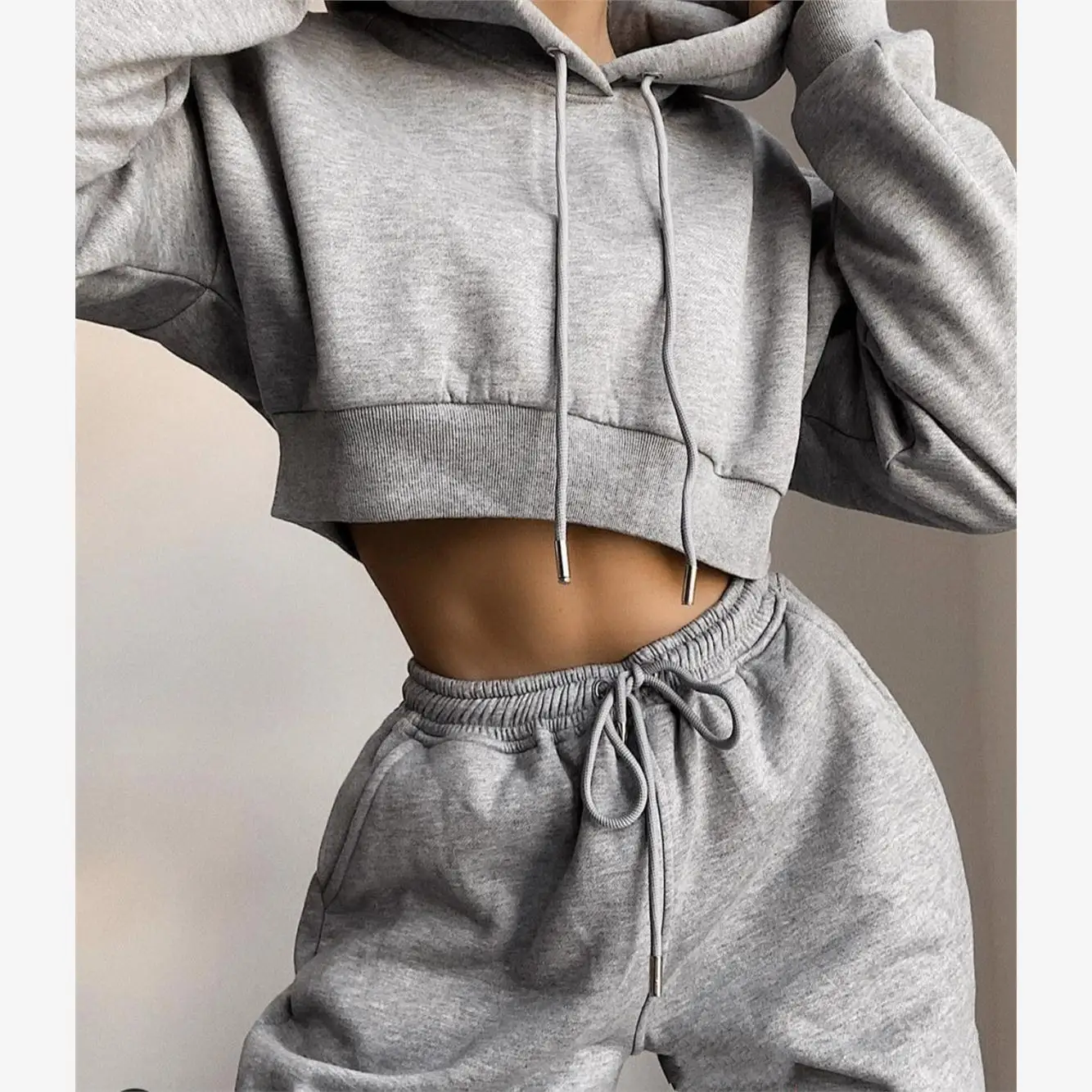 Conjunto de ropa deportiva informal para mujer, traje de talla grande y cómodo, traje de trabajo escolar para estudiantes, 2020