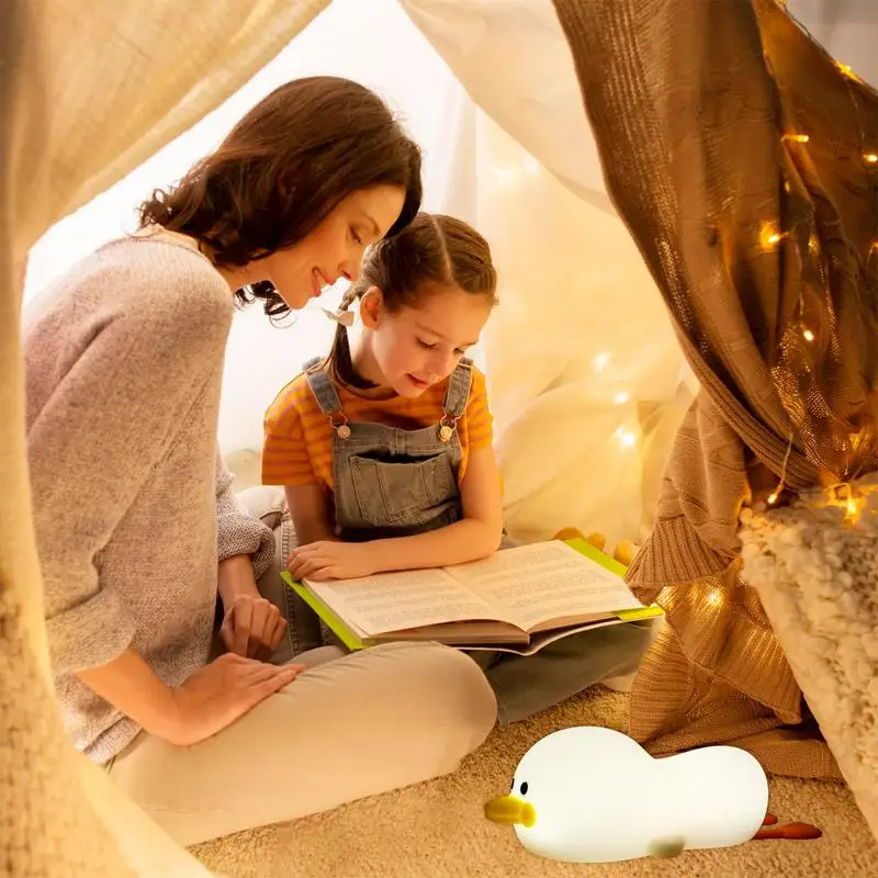 

Nursery Night Light Duck Cute Light Up Duck Silicone Dimmable Bedside Lamp With Touch Sensor And 30/60 Minutes Timer For