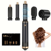 Hair Dryer 5 in 1 Electric Comb Negative Ion Straightener Comb Curling Iron Detachable Multifunctional Heating Brush Hair Dryer