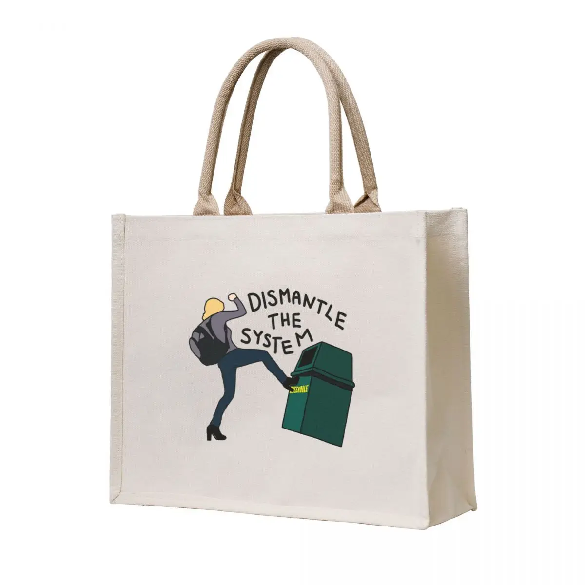 

Britta Kicking a Greendale Trash Can Tote Bag Eco bag Portable shopping bag cute tote