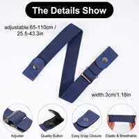 No Buckle Invisible Belt for Men and Women, Fashion Accessories Comfortable for More Family, Jeans and Pants Elastic Belt - Image 2