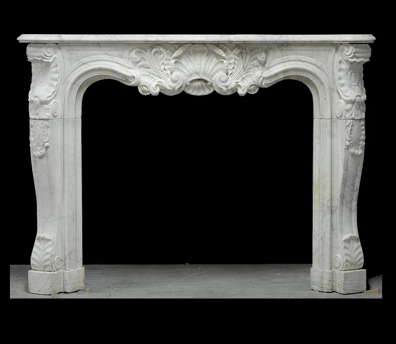 Arched Carved Marble Mantel Surround