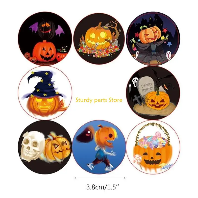 97qc da 500 pezzi/rotolo Halloween Adesivi zucca Scheletro Decallo Regalo Gift Adesivo carta