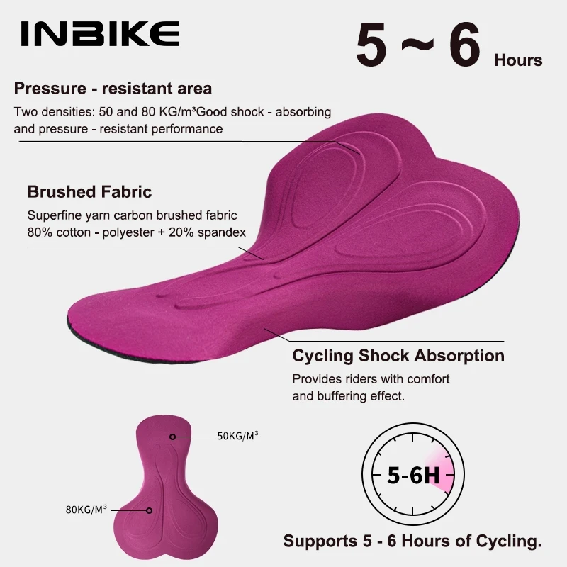 INBIKE Autumn Winter New Style Women's Fleece Bib Trousers High-Waisted Warm Long-Distance Cycling Pants