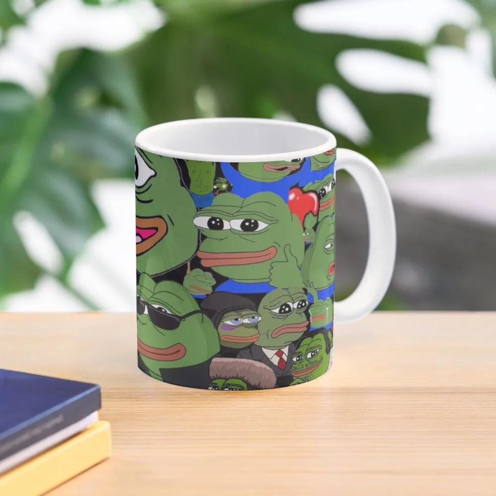 Pepe The Frog Classic  Mug Picture Drinkware Image Printed Cup Tea Coffee Photo Simple Design Handle Round Gifts