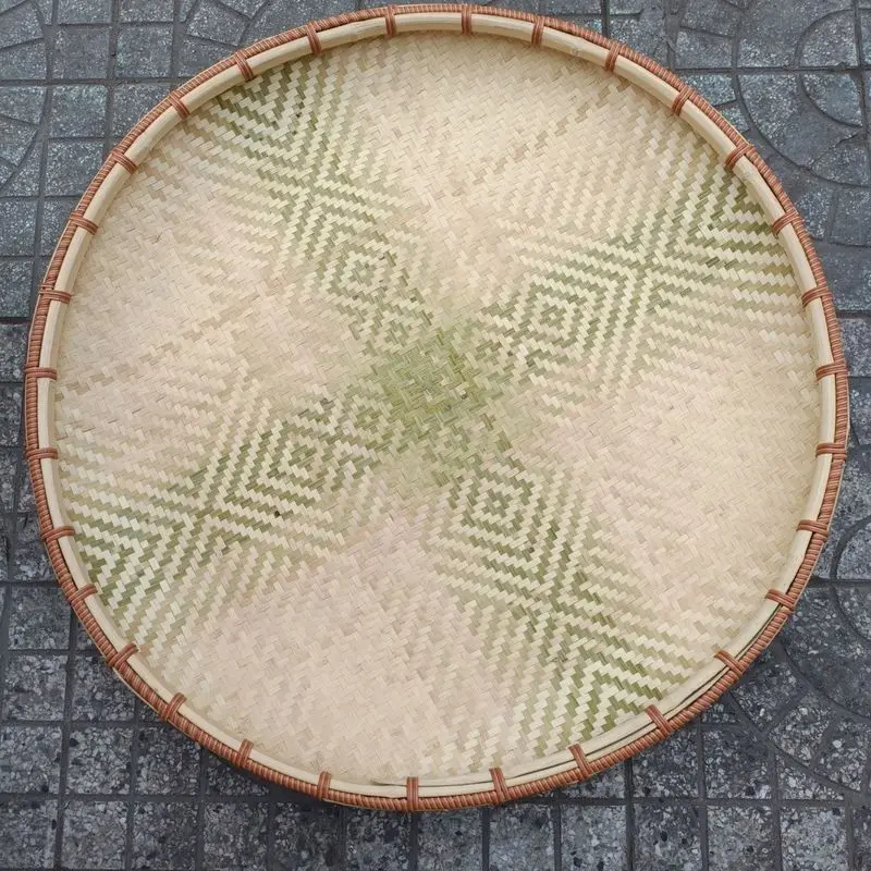 

double-layer bamboo weaving traditional non-porous hand-woven sieve drying craftsmanship pure bamboo products household