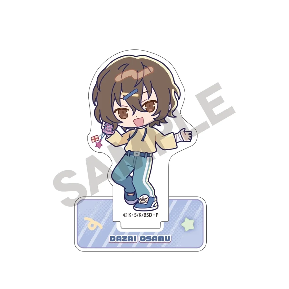 Bungo Stray Dogs Q Version Dazai Osamu Nakahara Chuya 10CM Cute Anime Acrylic Stand Keychain Figure Display Desk Decor Fans Gift