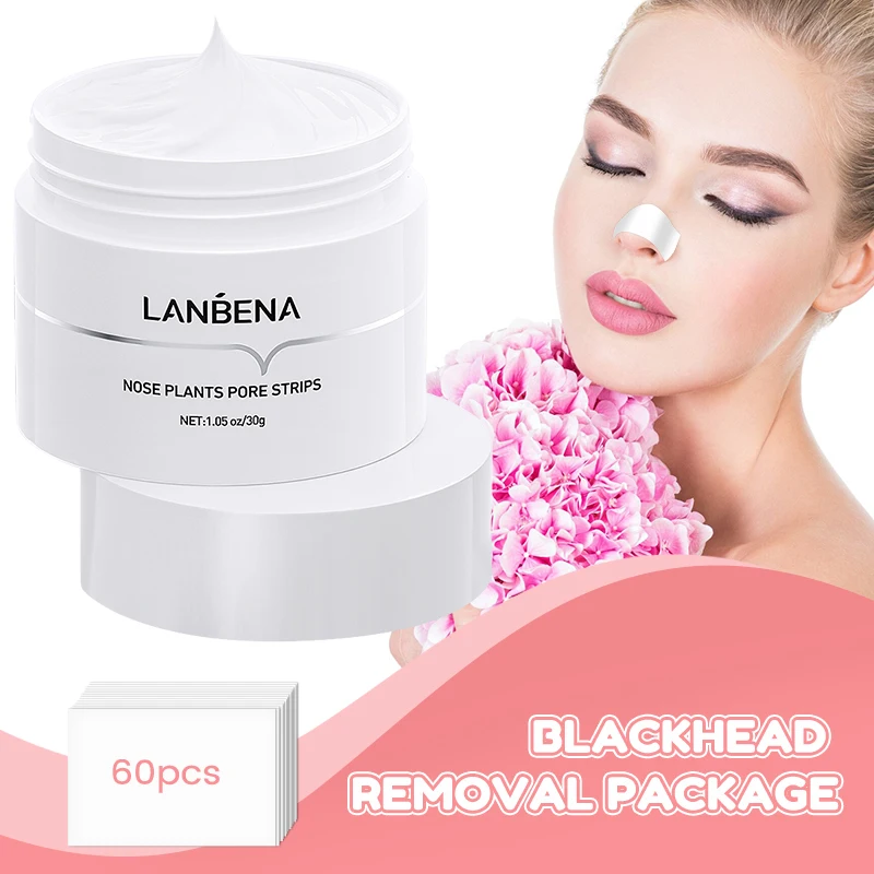 LANBENA Blackhead Remover Nose Mask Strip Black Mask Peeling Deep Cleansing Korea Cosmetics Nasal Strips Black Head Nose Sticker