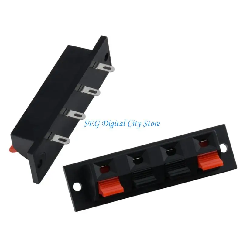 U75B Spring Terminal Clip 4Pin for Auditory Equipment LED Aging Tests Quick Install Speaker Connectors Durability Plastic