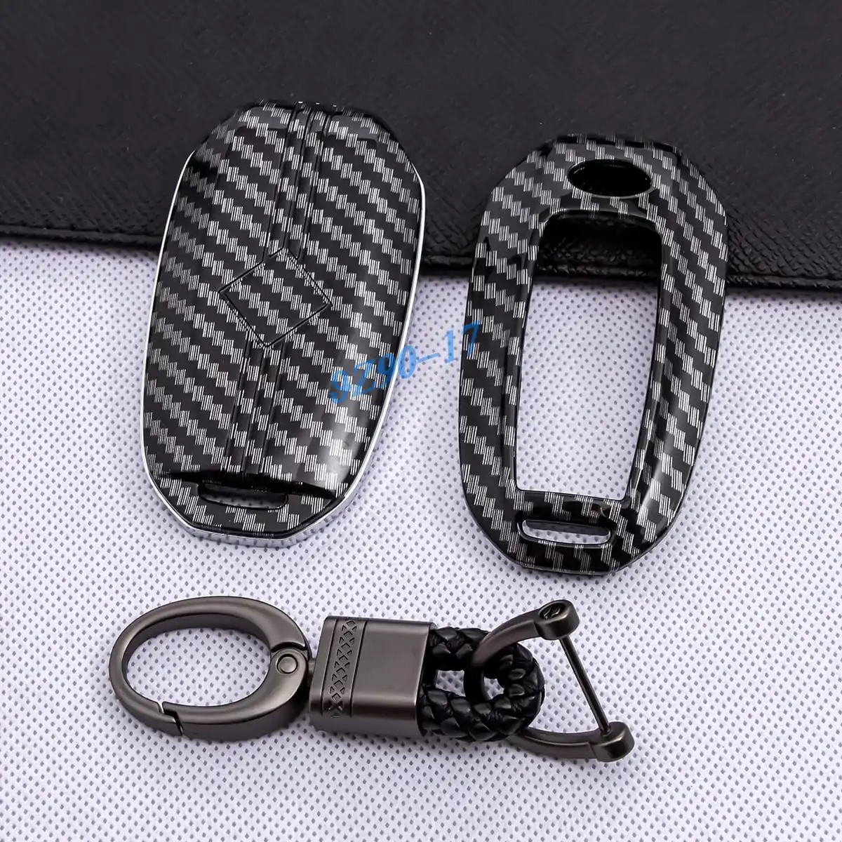 ABS Carbon Fiber Car Smart Key Cover Case Keychain For Infiniti Q50 Q60 QX50 QX55 QX60 Accessories 2019-2025 2024 2023 2022 view 6