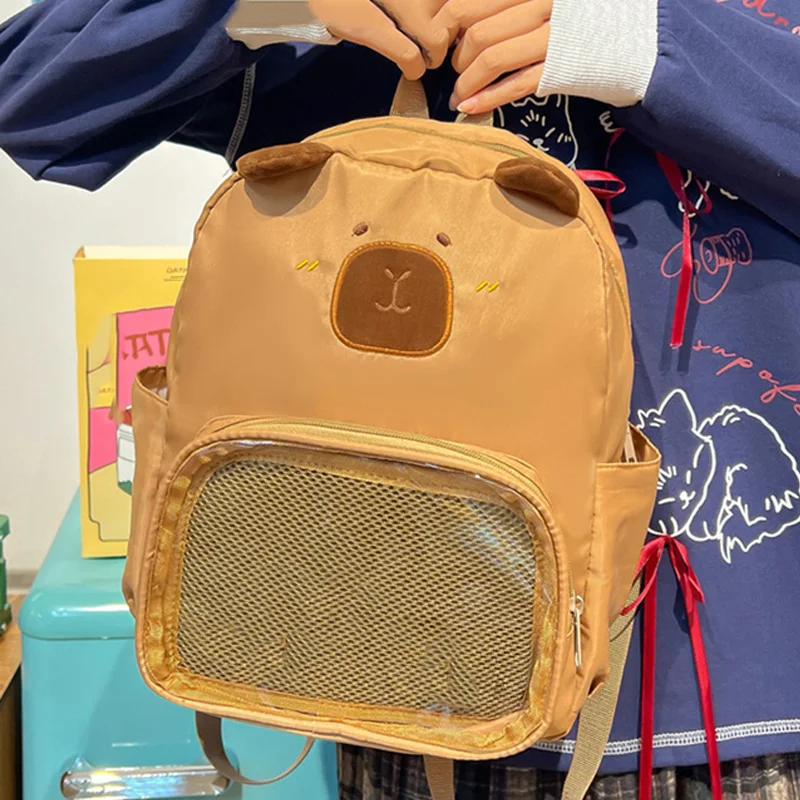 

Cute Capybara Modeling For Men And Women With Large-capacity Children's Leisure Backpacks Can Be Diy Decorative Schoolbags