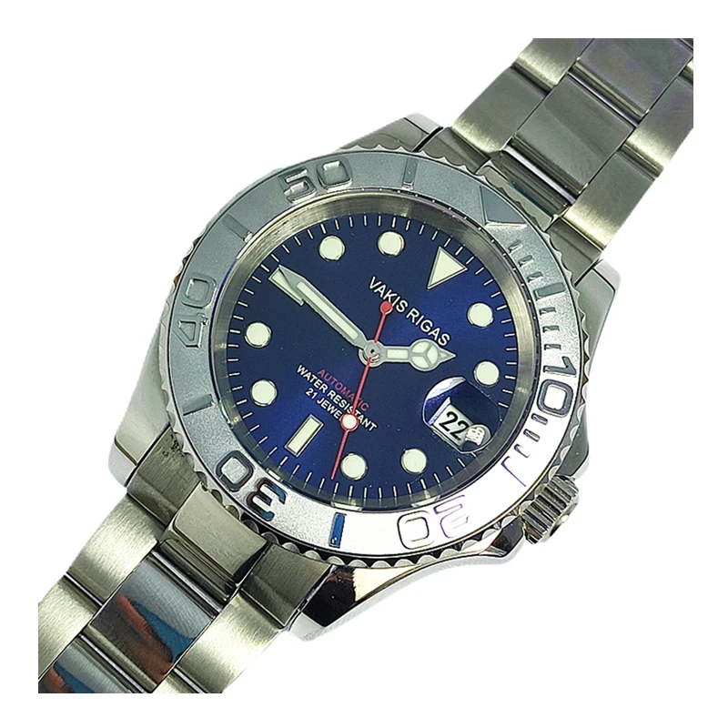 ساعة ميكانيكية أوتوماتيكية Mingshi يخت لـ Meiyoda 821 core مقاومة للماء ومضيئة قوية للرجال حزام فولاذي خارجي رياضي #5