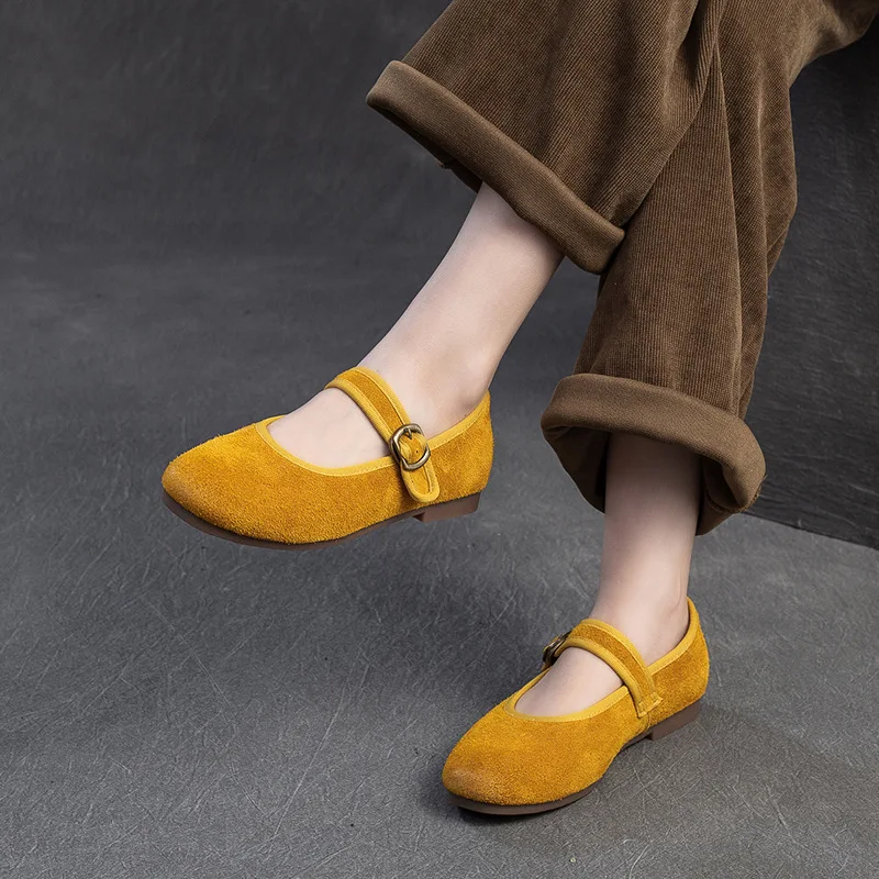 1.5cm vache daim en cuir véritable femmes en caoutchouc été confortable mocassins chaussures automne appartements plate-forme boucle plate-forme compensée