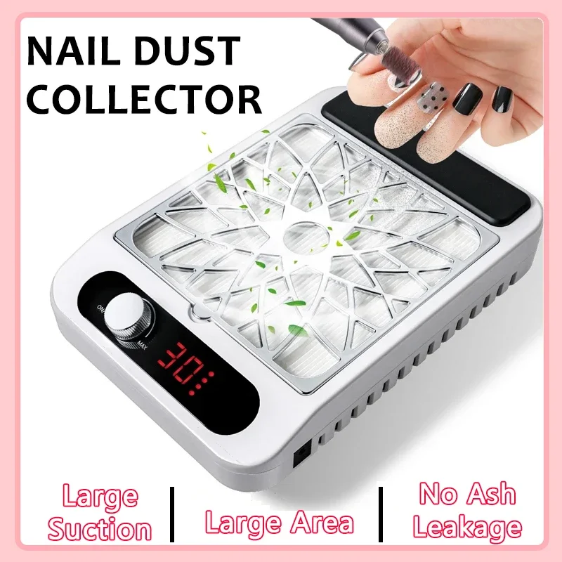 

Powerful Nail Dust Vacuum Collector Professional Nail Dust Extractor With Reusable Filter Manicure Equipment Adjustable Speed