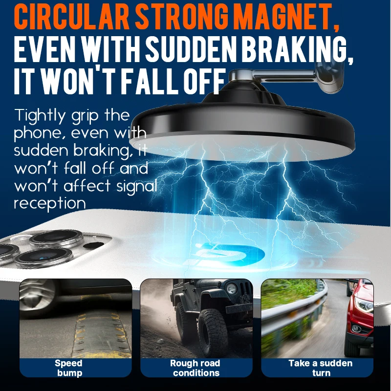﻿   Xiaomi 360° ° Вращающийся магнитный автомобильный держатель для телефона, многофункциональная складная вакуумная подставка для телефона, кронштейн для iOS Android